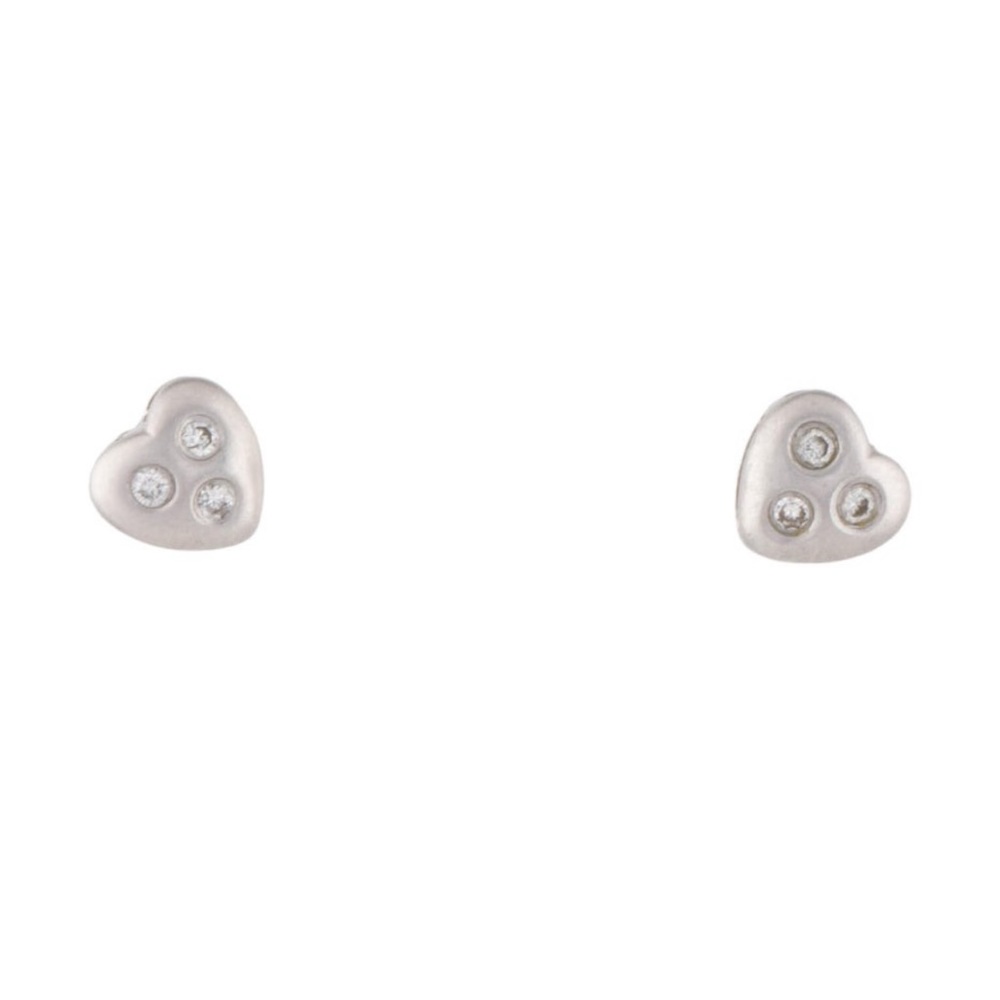 18K 750 Diamond Heart Earrings